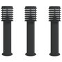 Voir la diapositive 2 : VIDAXL Lampadaires d'exterieur 3 pcs noir 60 cm acier inoxydable