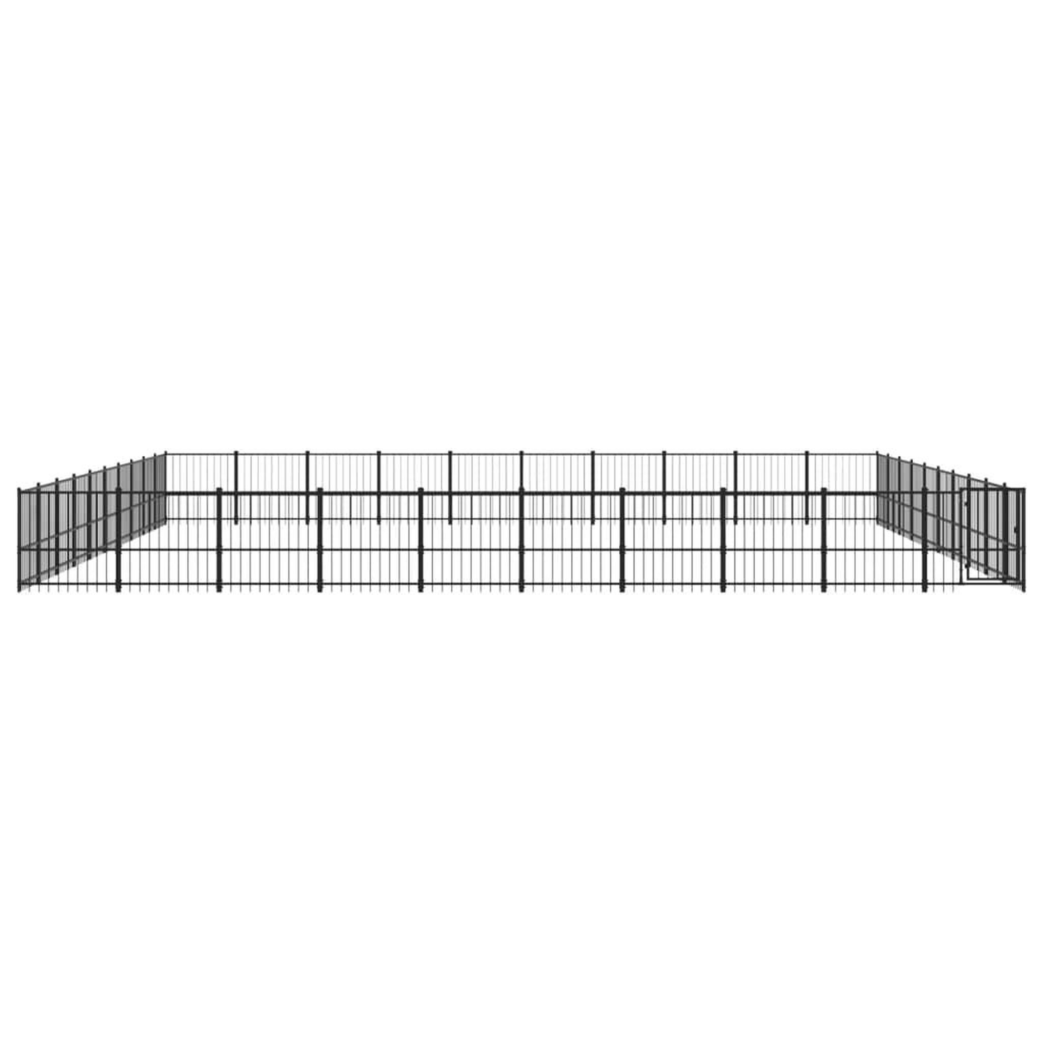 Voir la diapositive 3 : VIDAXL Chenil d'exterieur pour chiens Acier 94,09 m²