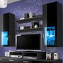 Voir la diapositive 5 : Paris Prix Meuble TV Mural Design  Mini  200cm Noir