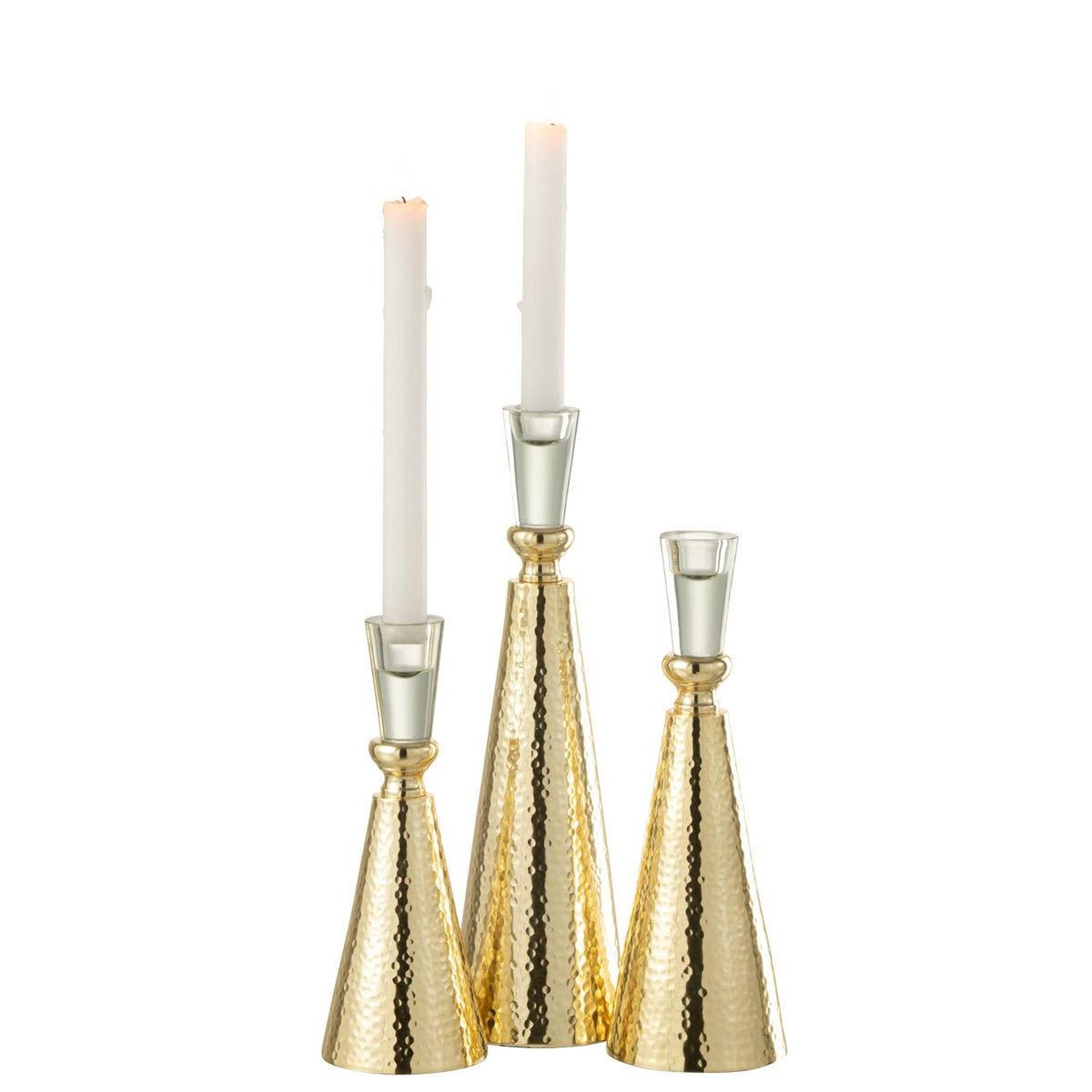 Voir la diapositive 4 : J-LINE Chandelier Design Martelé  Tape  25cm Or