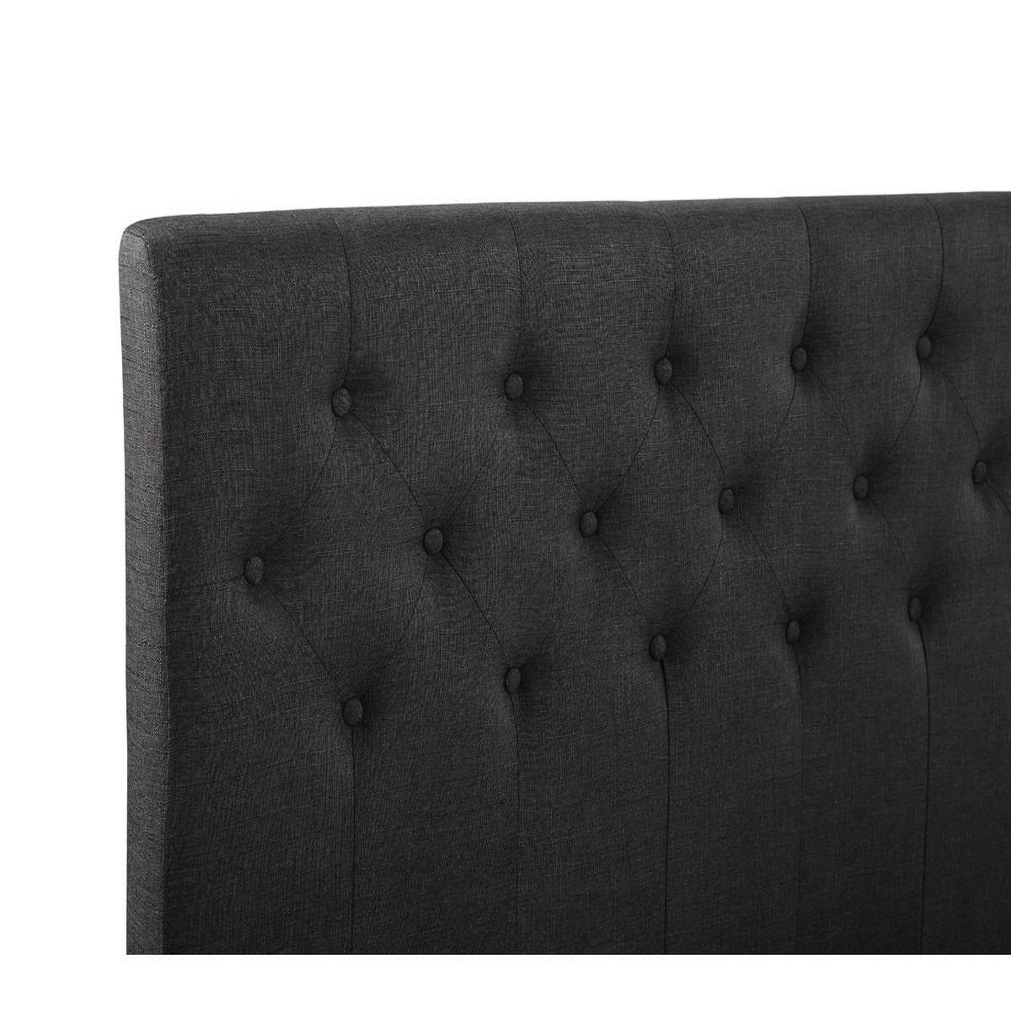 Voir la diapositive 4 : Habitat et Jardin Lit  emmy  - 160 x 200 cm - gris foncé