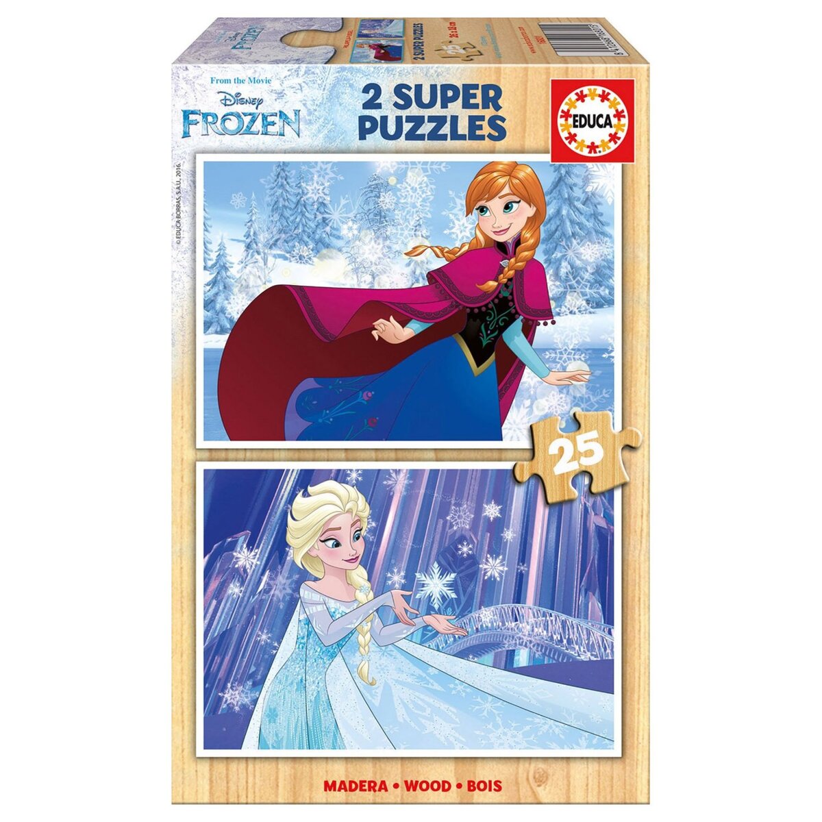 EDUCA Puzzle 2 x 25 pièces : La Reine des Neiges (Frozen)
