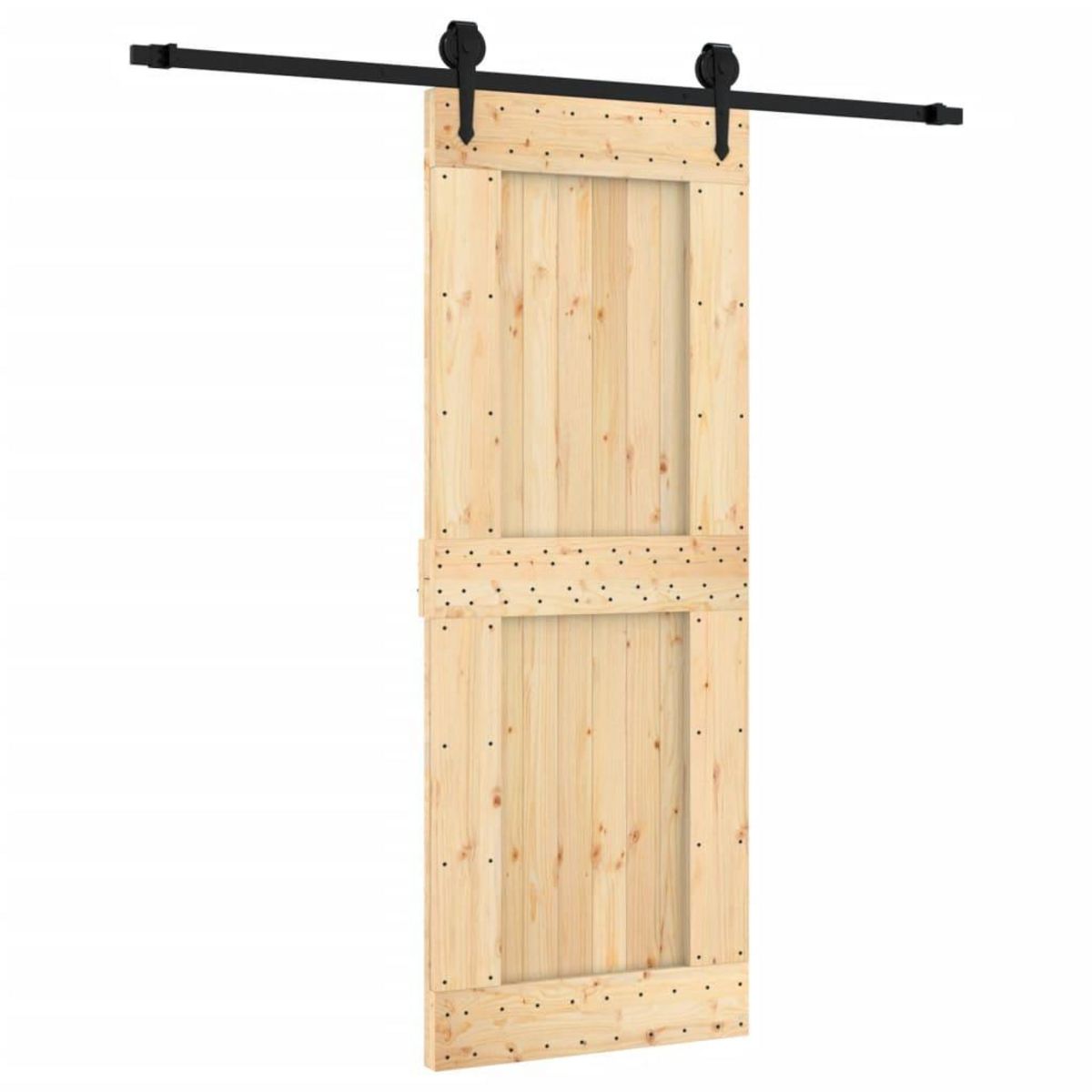 VIDAXL Porte coulissante et kit de quincaillerie 80x210 cm pin massif