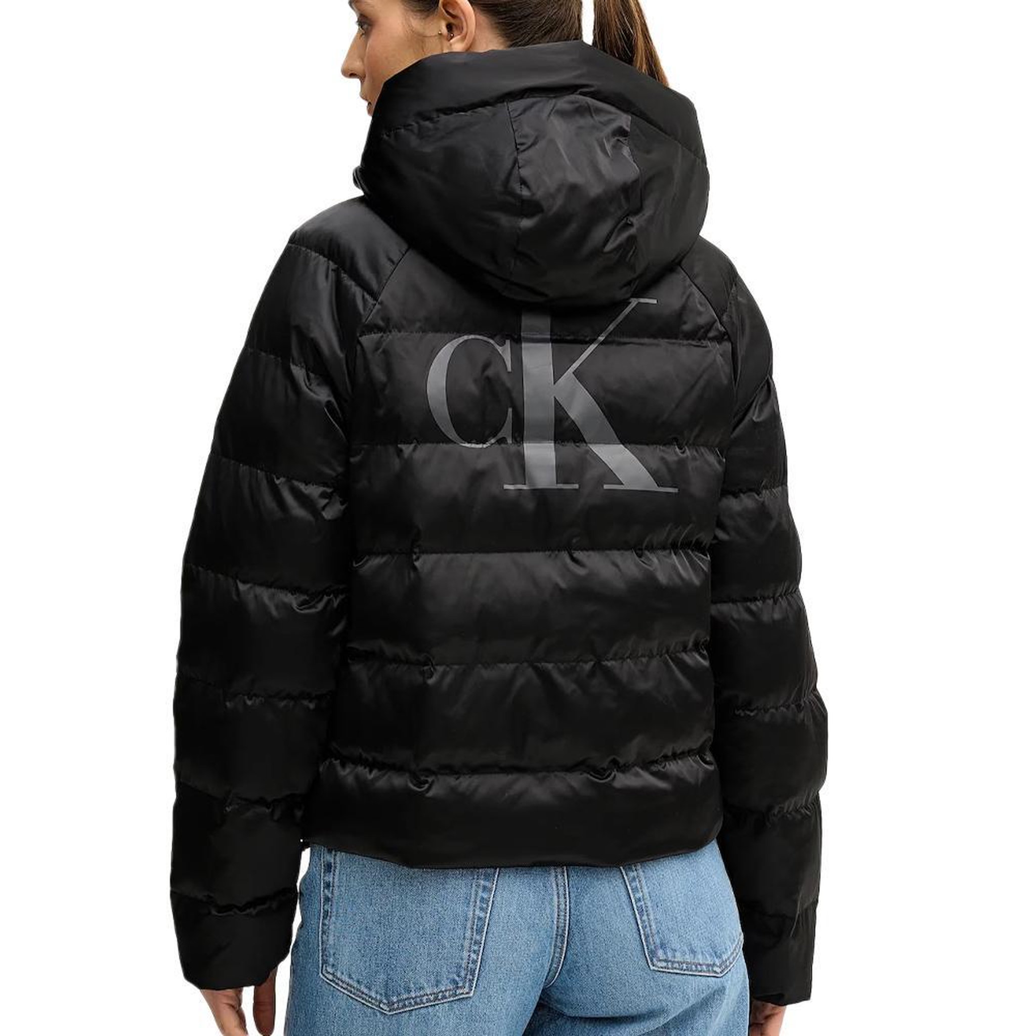 Voir la diapositive 2 : CALVIN KLEIN JEANS Doudoune Noire Femme Calvin Klein Jeans Satin