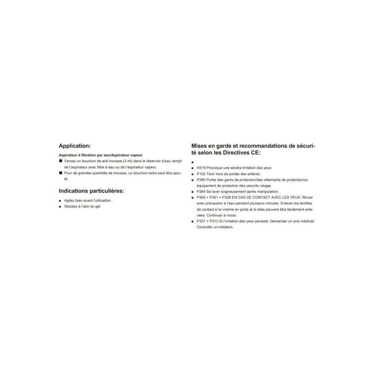 KARCHER Détergent Solution anti-mousse classique