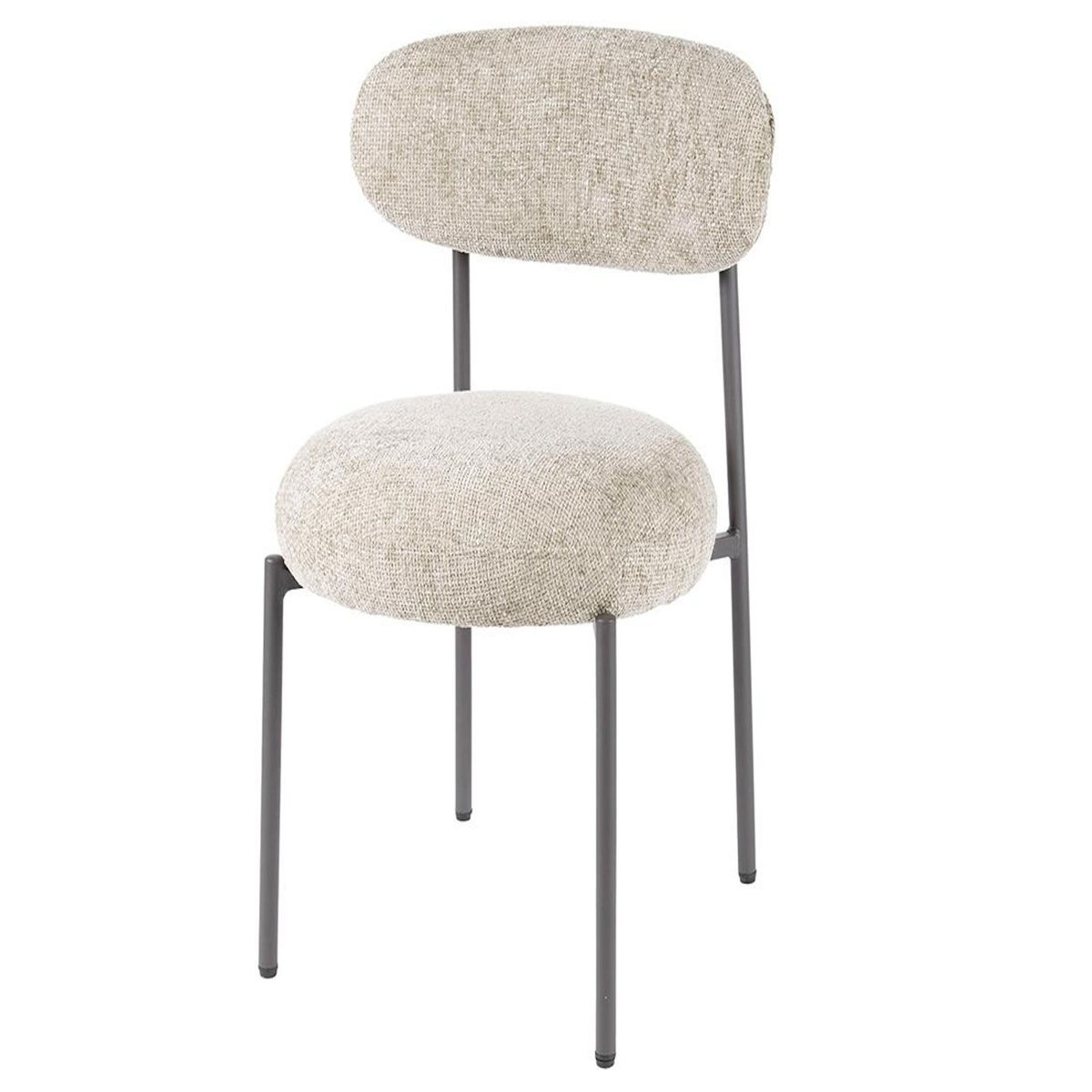 LISA DESIGN Adelia - lot de 2 chaises - pieds en métal - en tissu texturé