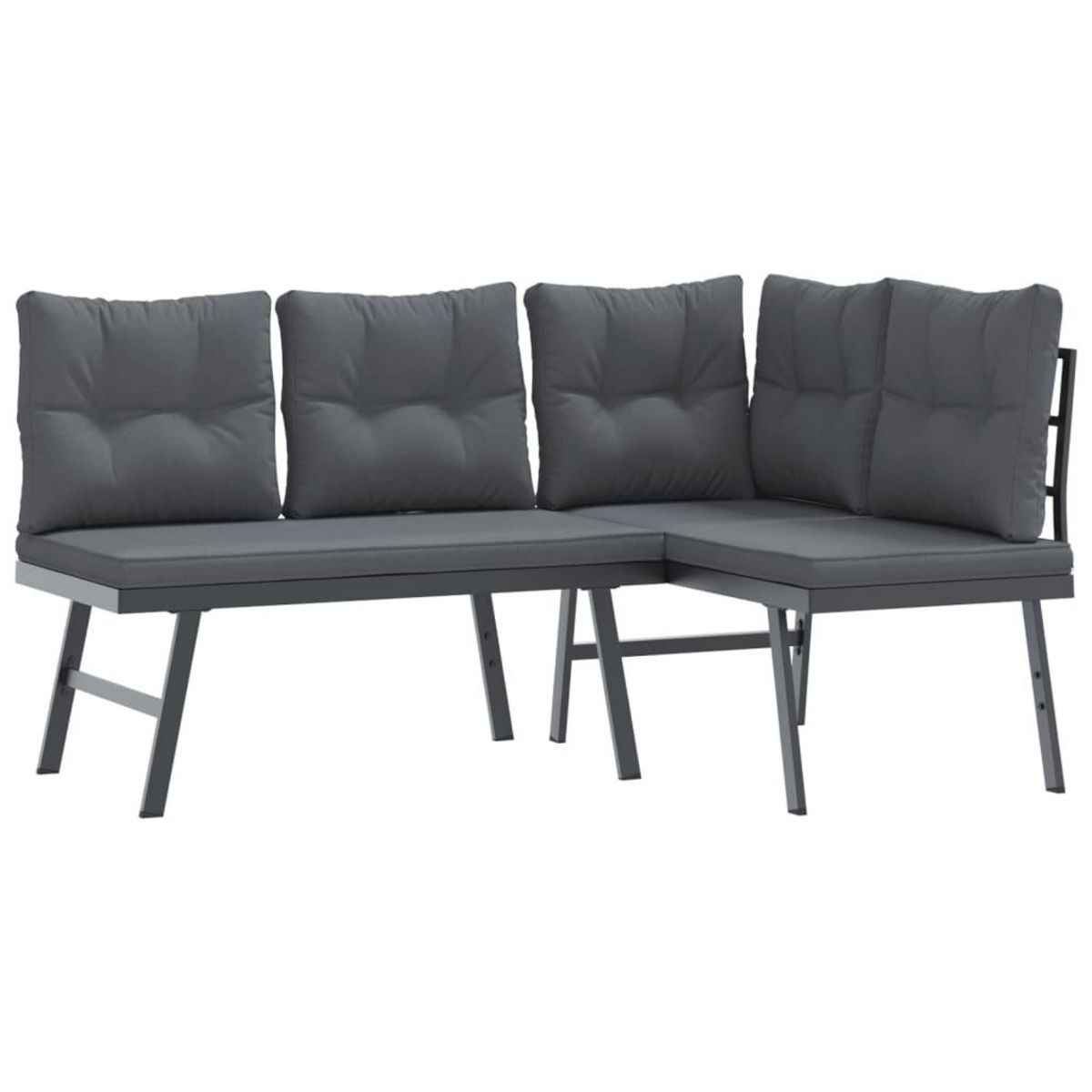 VIDAXL Ensemble de bancs de jardin avec coussins 5 pcs noir