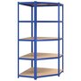 Voir la diapositive 2 : VIDAXL Etagere d'angle a 5 niveaux Bleu Acier et bois d'ingenierie