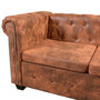 Voir la diapositive 5 : VIDAXL Canape d'angle Chesterfield 5 plcs Cuir artificiel Marron