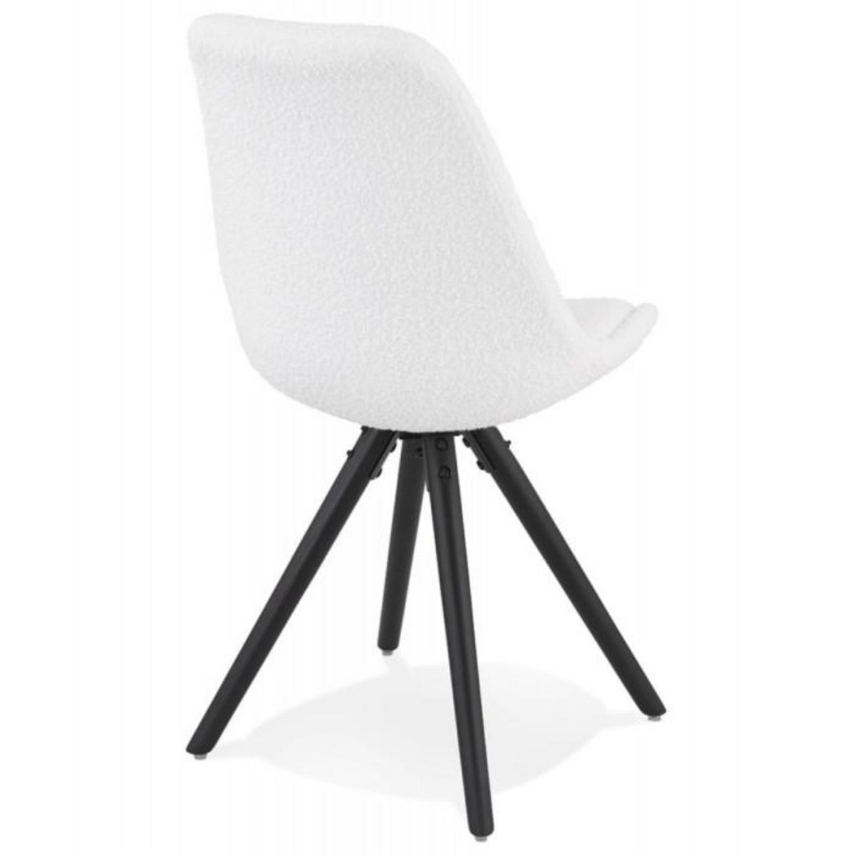 Paris Prix Chaise Design en Tissu Bouclé  Alisa  82cm Blanc & Noir