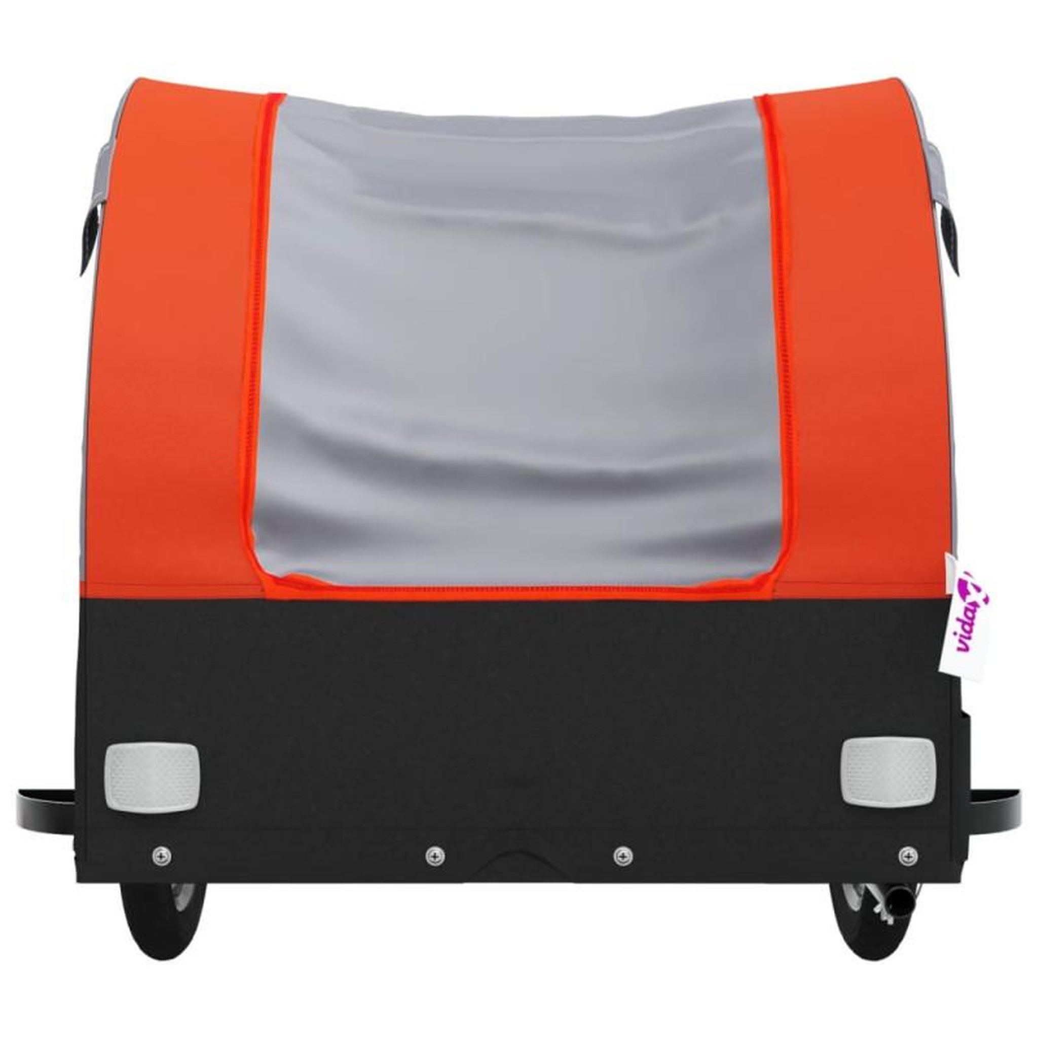 Voir la diapositive 6 : VIDAXL Remorque de vélo noir et orange 45 kg fer