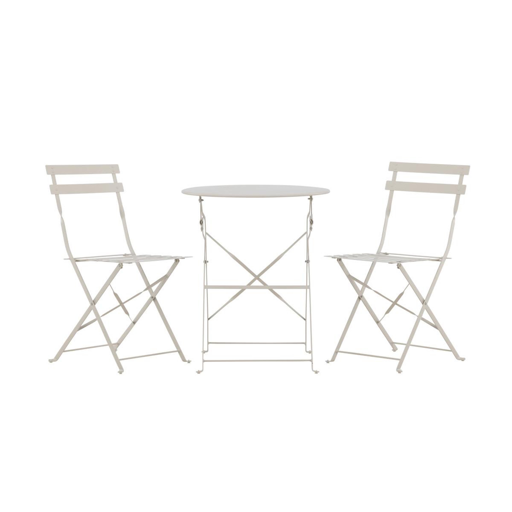 Voir la diapositive 4 : Paris Prix Ensemble table de jardin & 2 chaises  tao  71cm beige