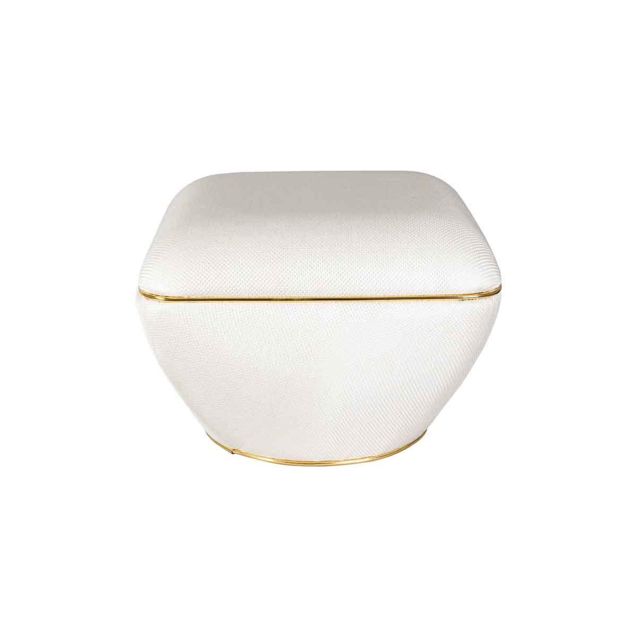 Voir la diapositive 2 : Paris Prix Tabouret carré  contessa  60cm ivoire & or