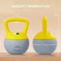 Voir la diapositive 3 : HOMCOM Kettlebell 10 Kg collaboration Aosom.fr x FFHandball - prise ergonomique - PVC gris jaune