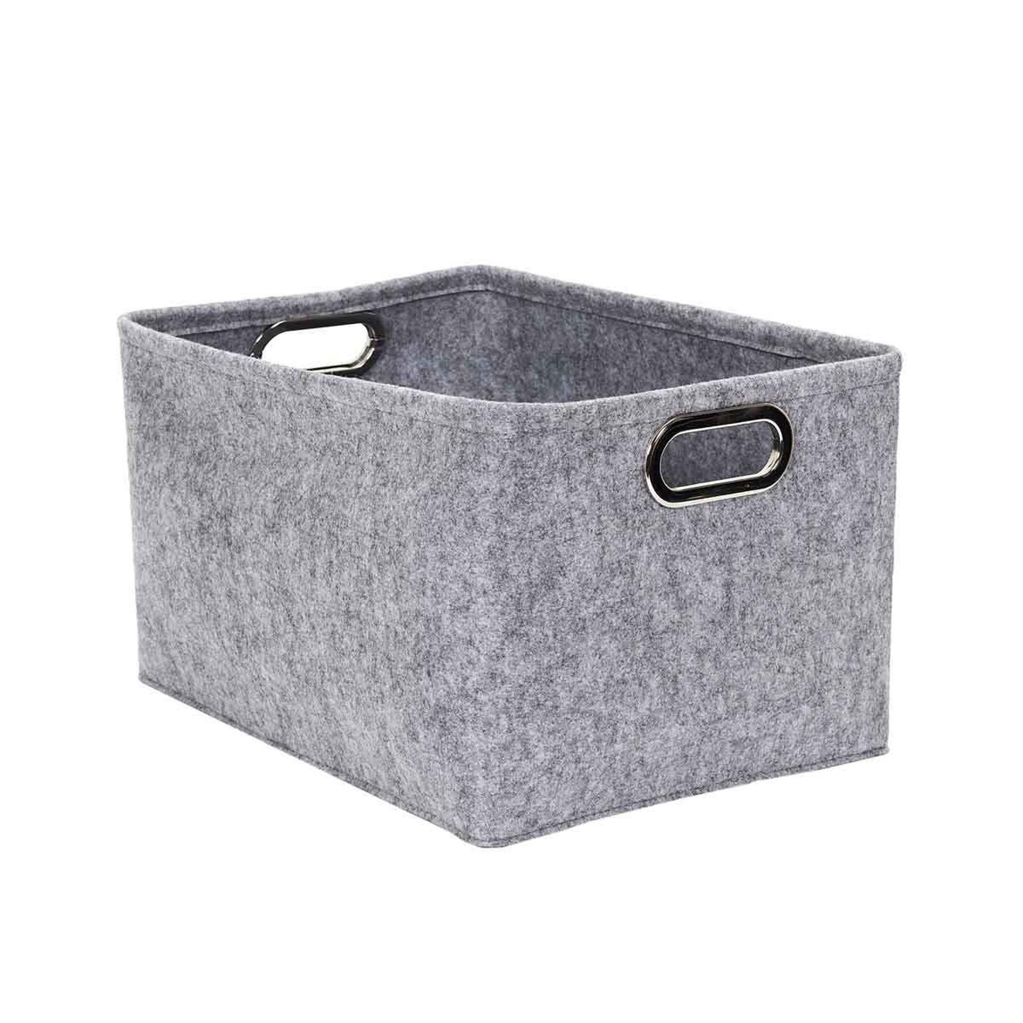 Voir la diapositive 3 : The Home Deco Factory Lot de 2 Paniers de Rangement  Anses  40cm Gris