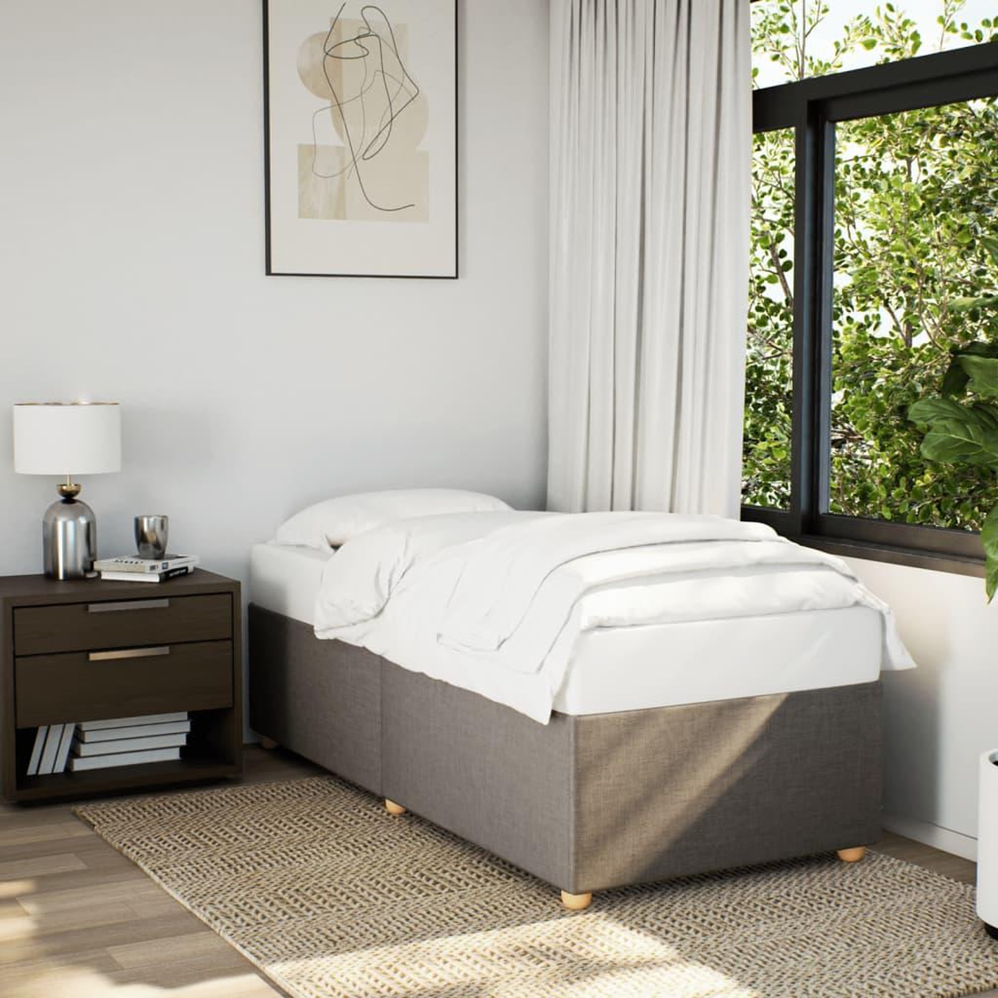 VIDAXL Cadre de lit sans matelas taupe 100x200 cm tissu