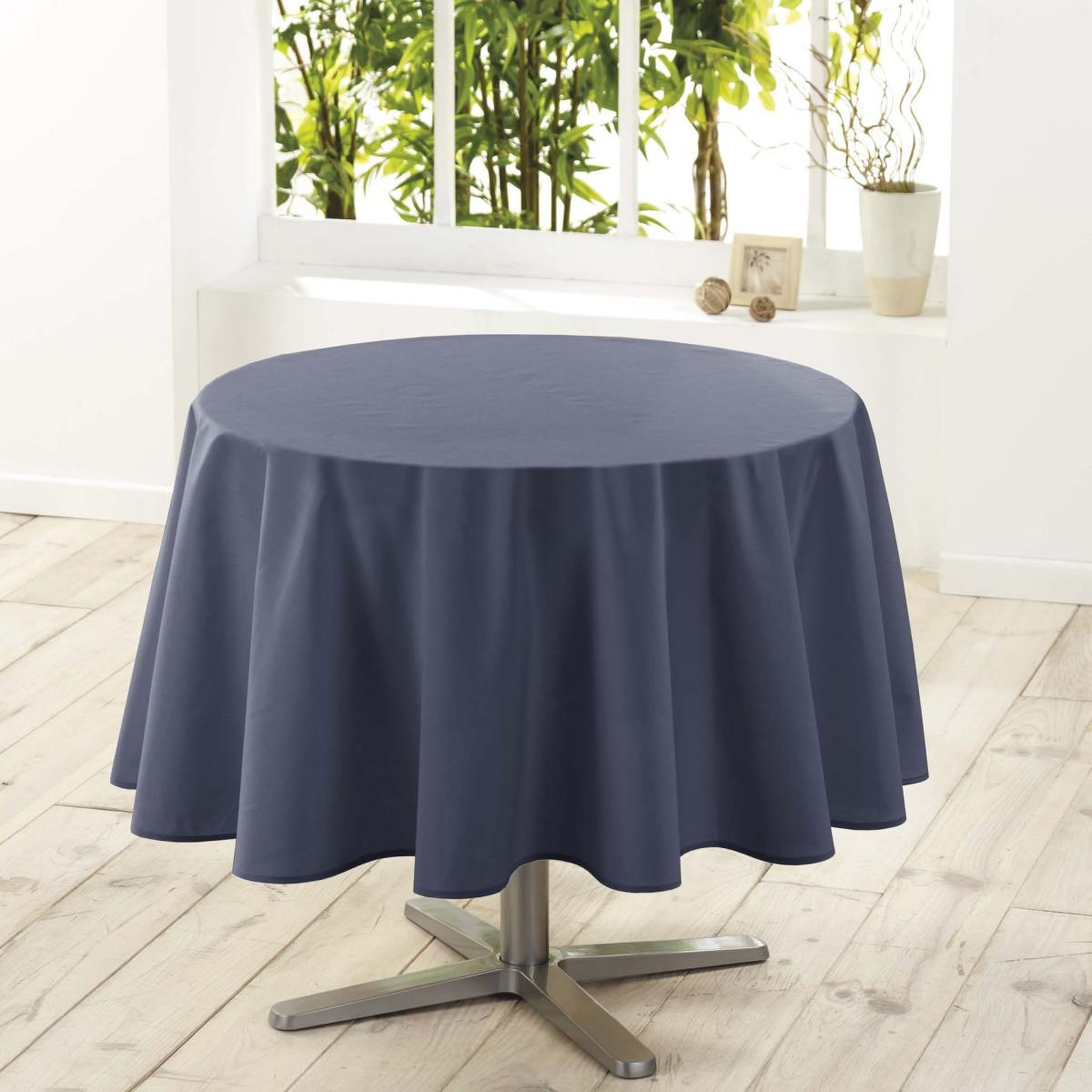 Douceur d'Intérieur Nappe ronde antitache  essentiel  180cm béton