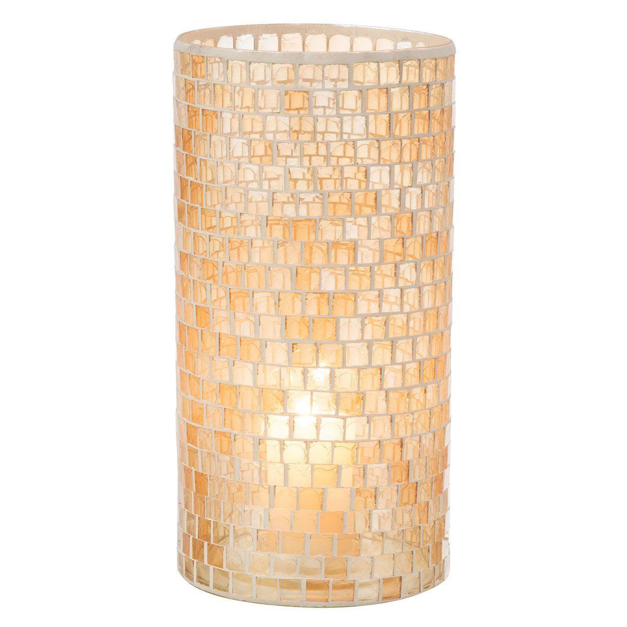 Voir la diapositive 2 : J-LINE Vase design  mosaïque ronde  30cm orange