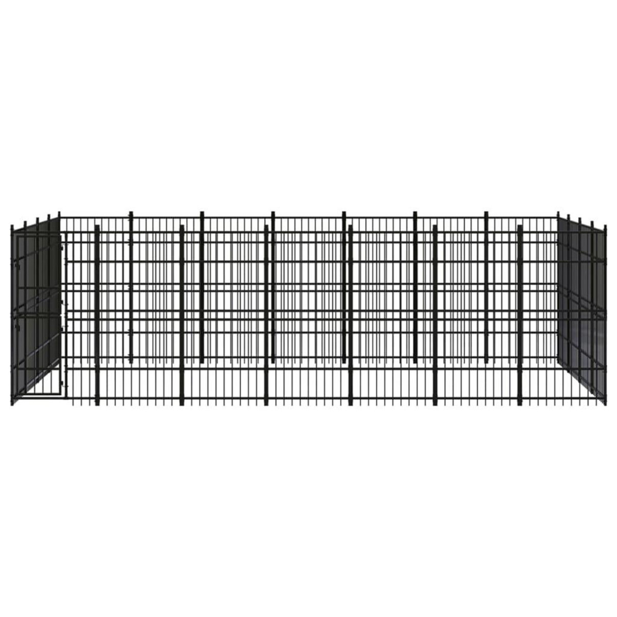 VIDAXL Chenil d'exterieur pour chiens Acier 25,8 m²