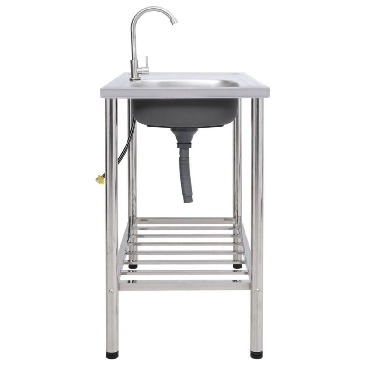 VIDAXL Evier de camping Seul lavabo avec robinet Acier inoxydable