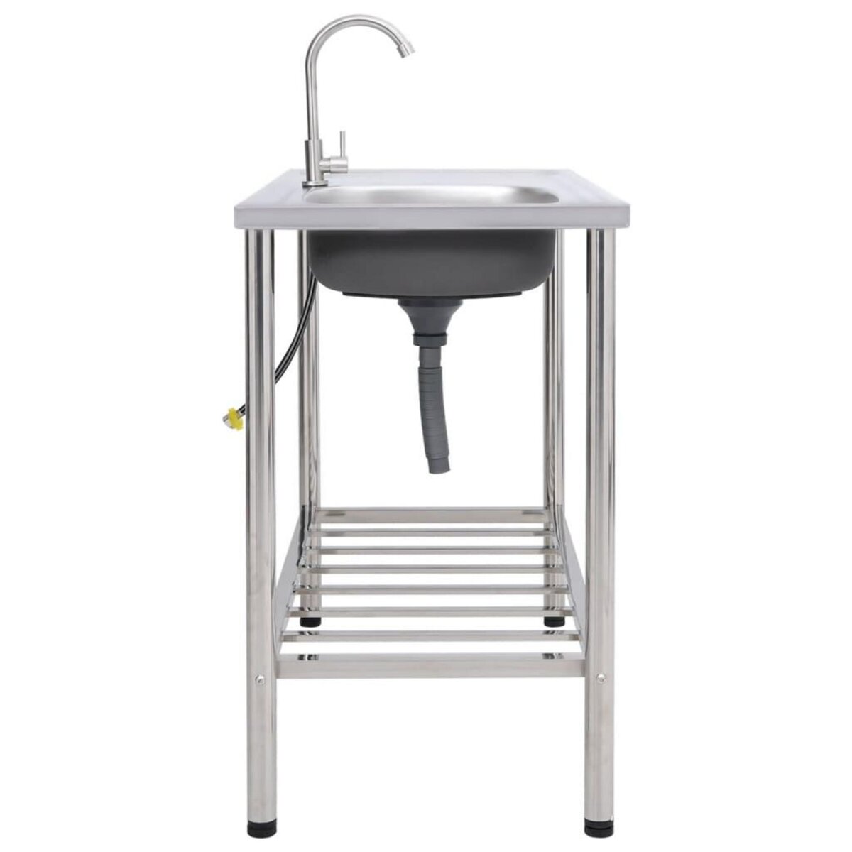 VIDAXL Evier de camping Seul lavabo avec robinet Acier inoxydable