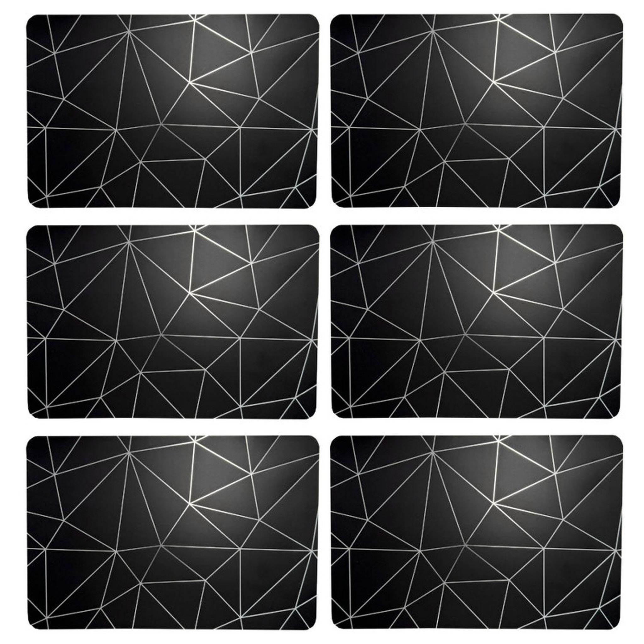 Voir la diapositive 3 : TOILINUX Lot de 6 sets de table avec encre métallique copper - 30 x 45 cm - argent et noir