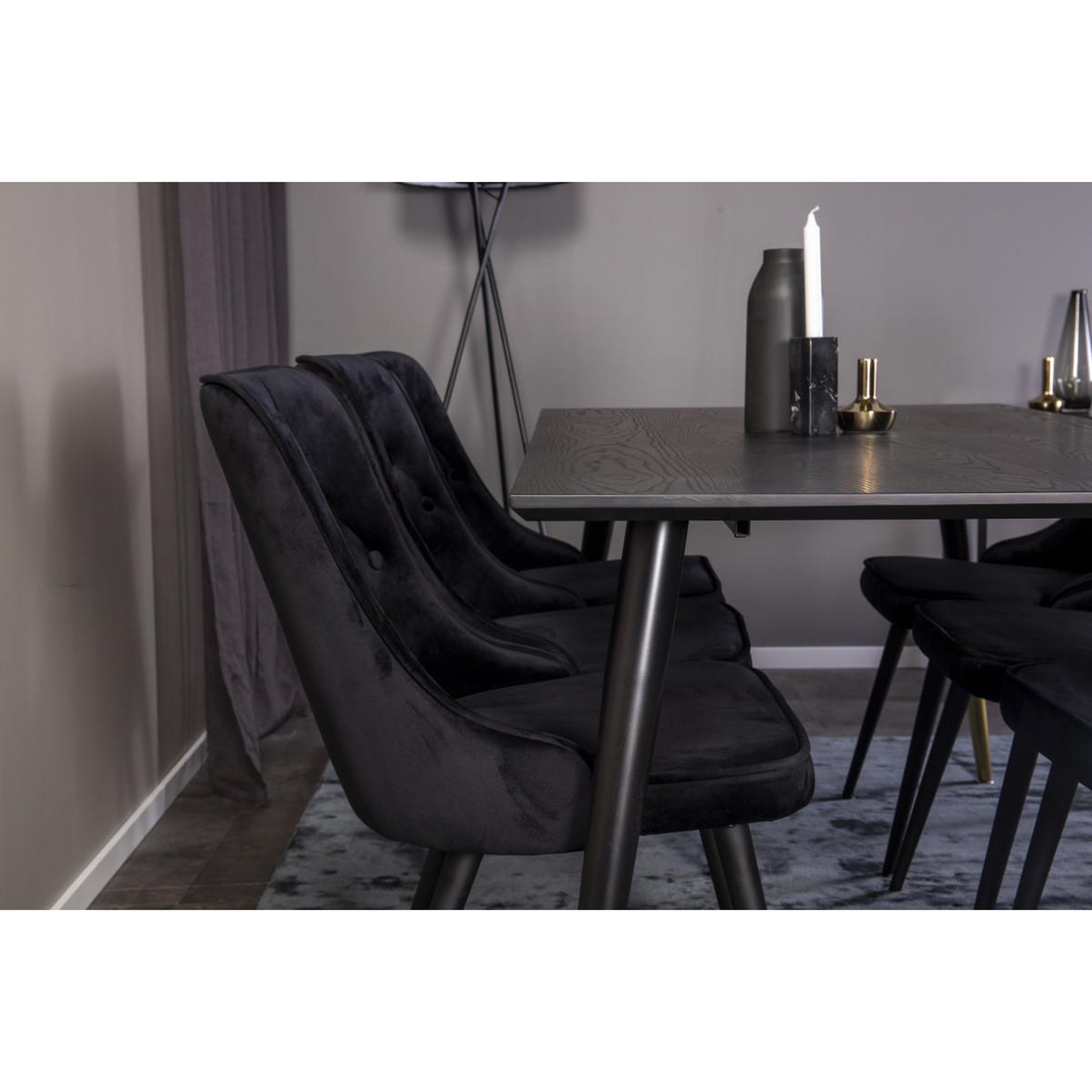 Voir la diapositive 5 : Paris Prix Ensemble table à manger & 6 chaises  dipp & deluxe  180cm noir & or