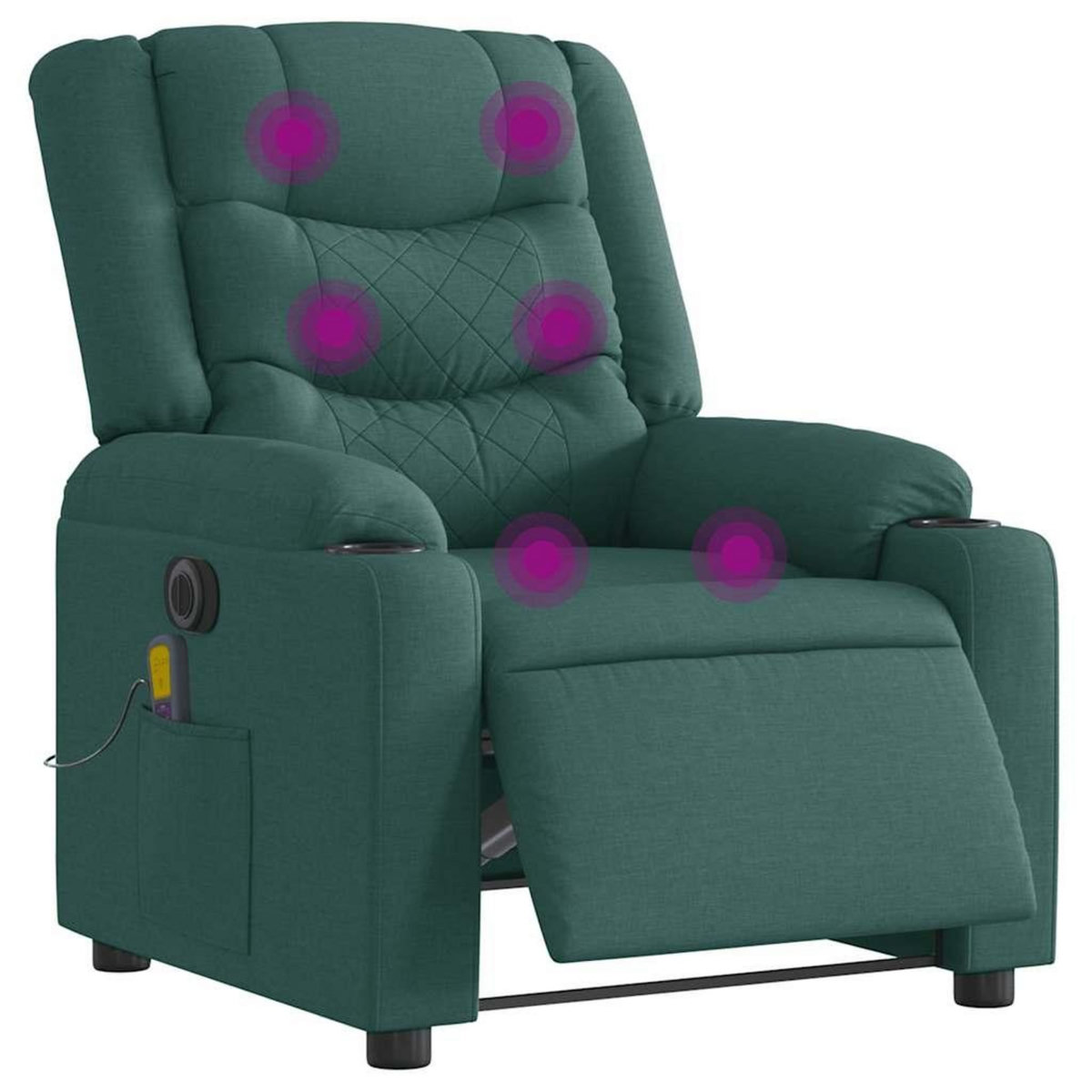 VIDAXL Fauteuil de massage inclinable electrique Vert fonce Tissu