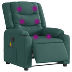 VIDAXL Fauteuil de massage inclinable electrique Vert fonce Tissu