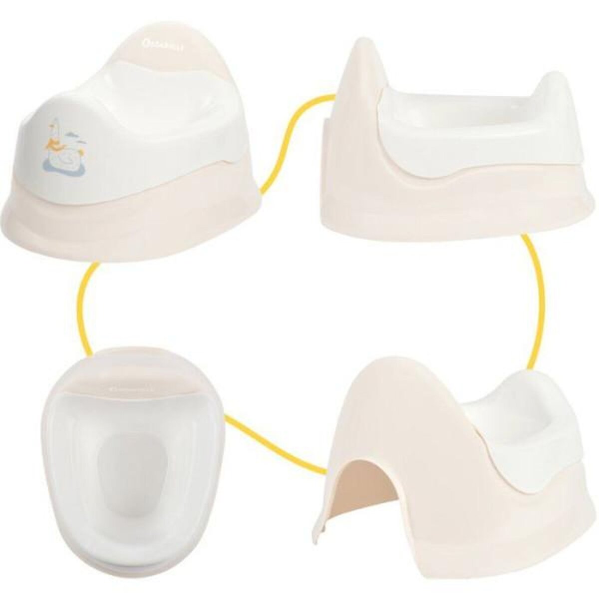 BADABULLE Badabulle - Réducteur Toilette Avec Poignées - Confort Assise Moelleuse - 2 Poignées et Antidérapant - Universel - Mouette