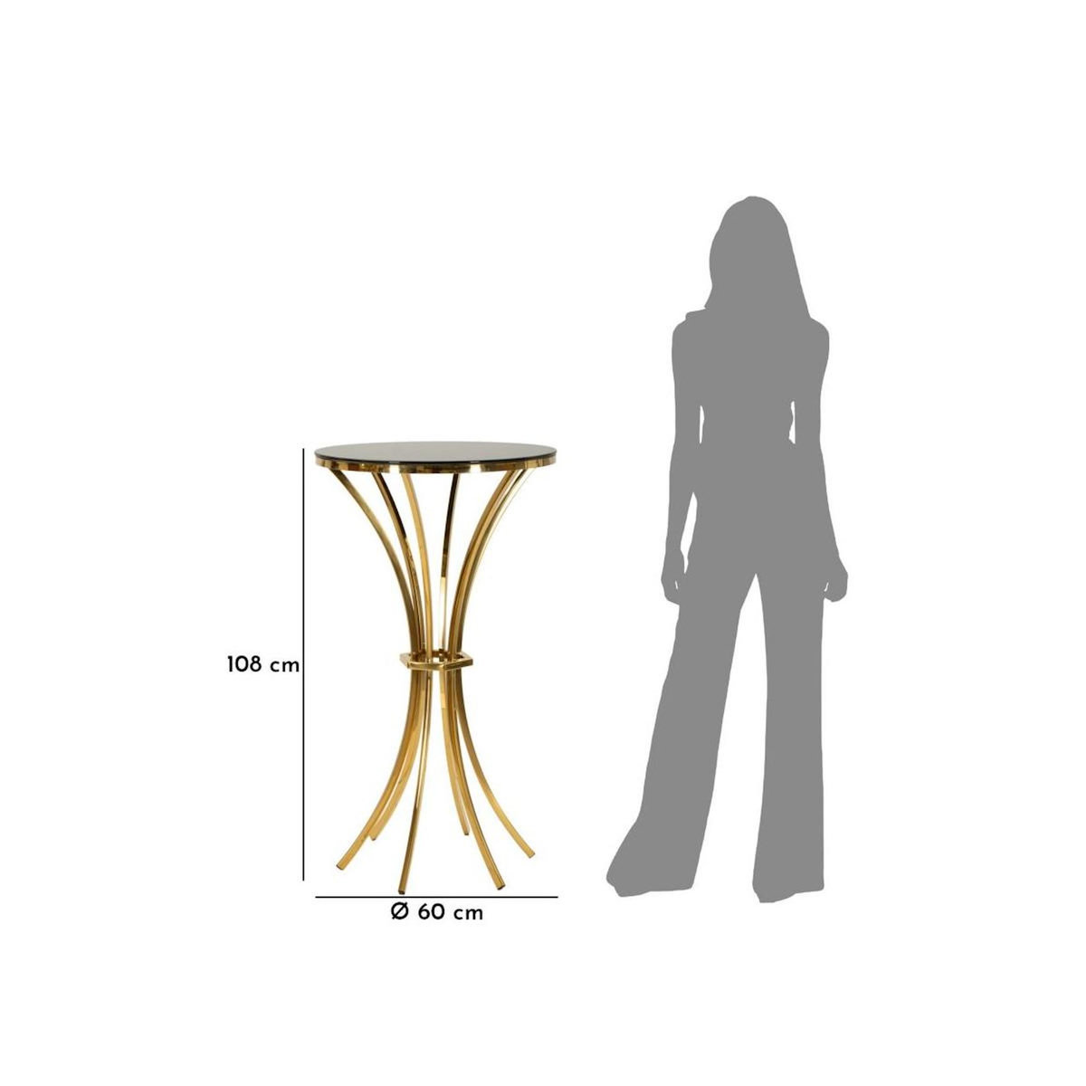 Paris Prix Table d'Appoint  Shanty  108cm Noir & Or