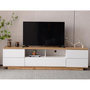 Voir la diapositive 2 : MERAX Meuble tv blanc+naturel 180 cm mdf