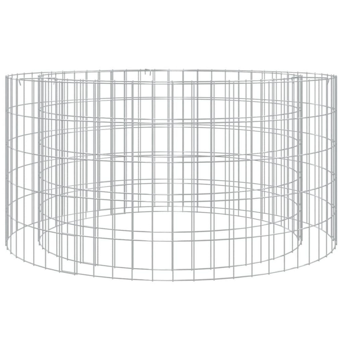 VIDAXL Foyer en gabion Ø 100 cm fer galvanise