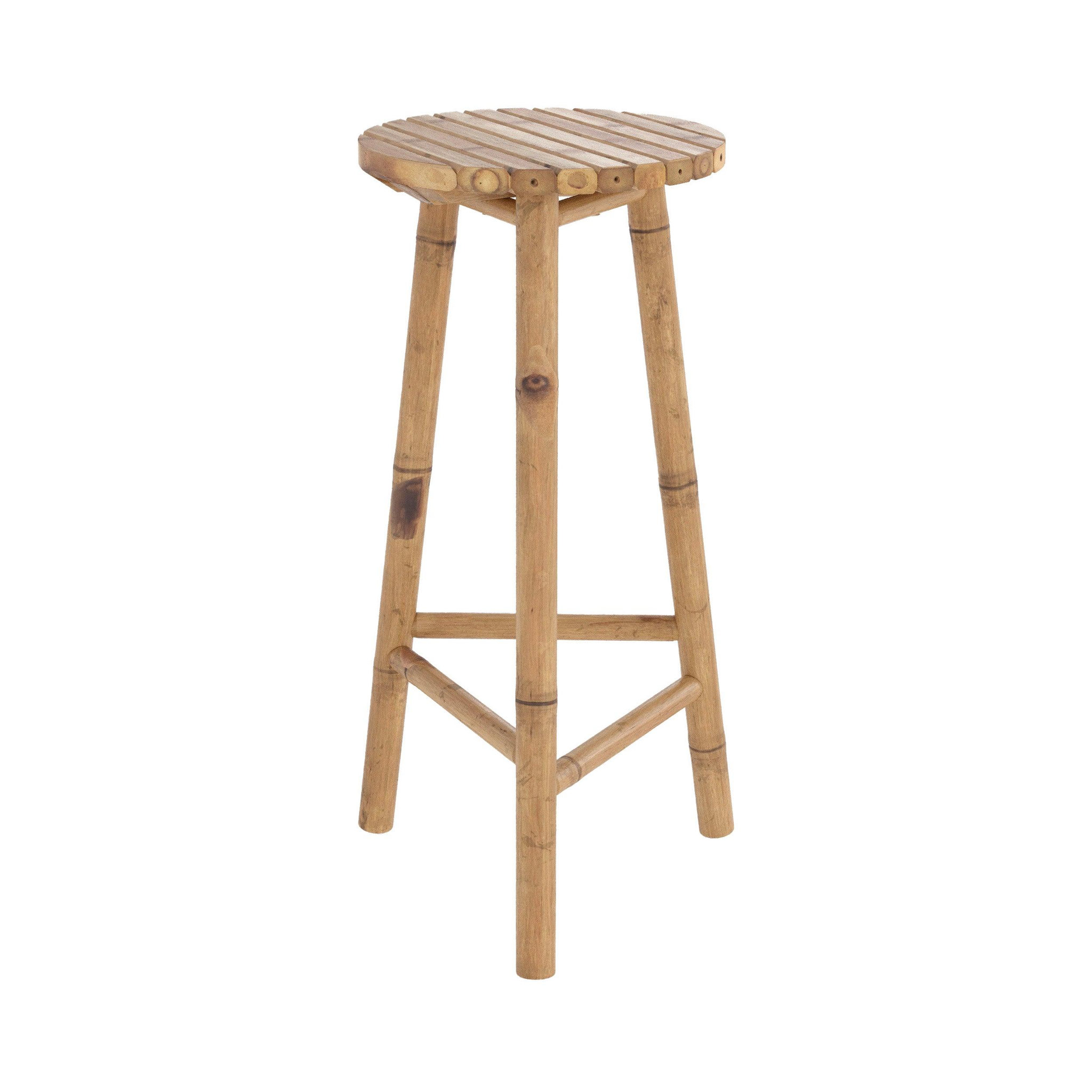 Voir la diapositive 1 : MAISON PAVANE Tabouret de bar extérieur en bambou 74 cm-eli