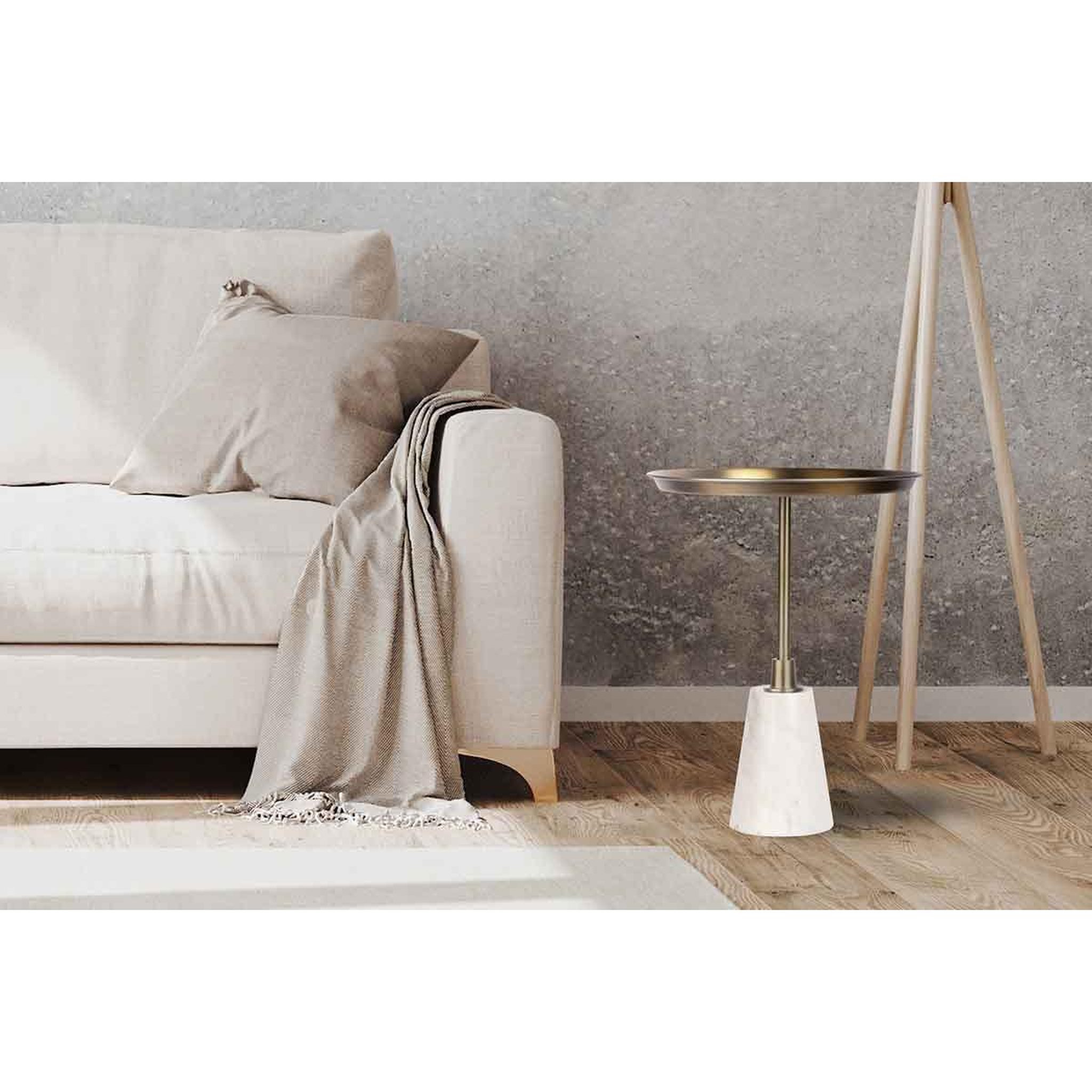Voir la diapositive 4 : Paris Prix Table d'appoint design  grant  51cm blanc & or