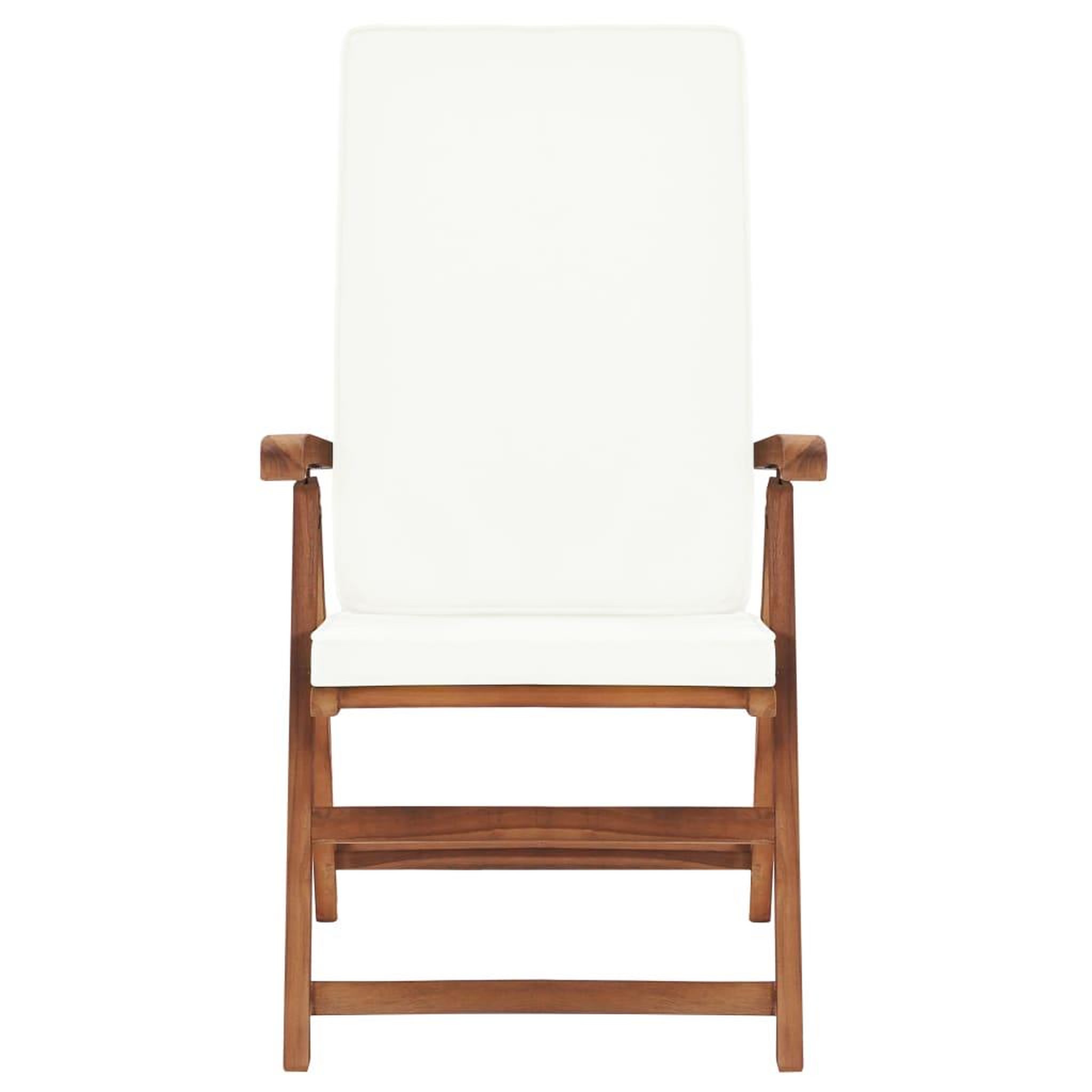 Voir la diapositive 3 : VIDAXL Chaises inclinables lot de 2 avec coussins Teck solide Creme