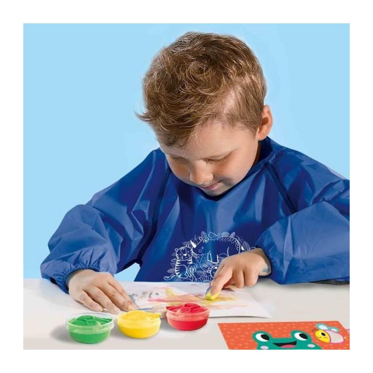 SES Creative Cartes de peinture au doigt Eco - SES CREATIVE - Exprime-toi avec la peinture au doigt et des feuilles de papier.