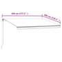 Voir la diapositive 6 : VIDAXL Auvent retractable automatique 450x300 cm Creme