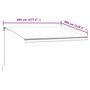 Voir la diapositive 6 : VIDAXL Auvent retractable automatique 450x300 cm Creme