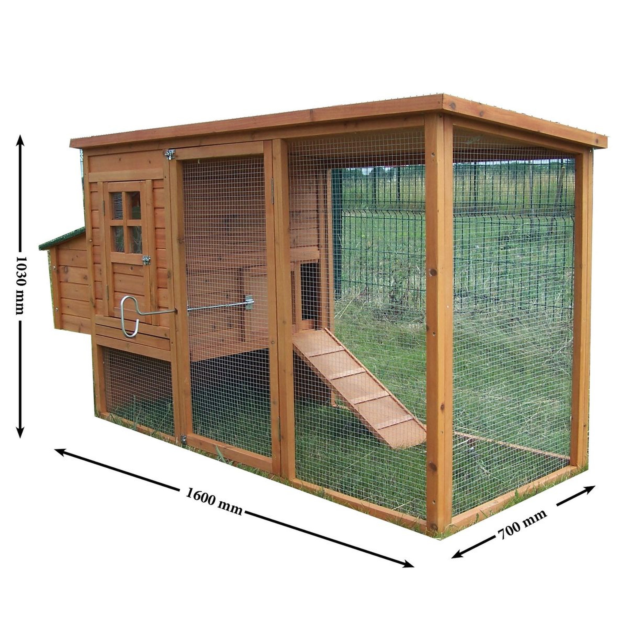 Voir la diapositive 2 : Habita Poulailler standard / 1,50 m2 / 3-4 poules / toit bitumé 1 pente