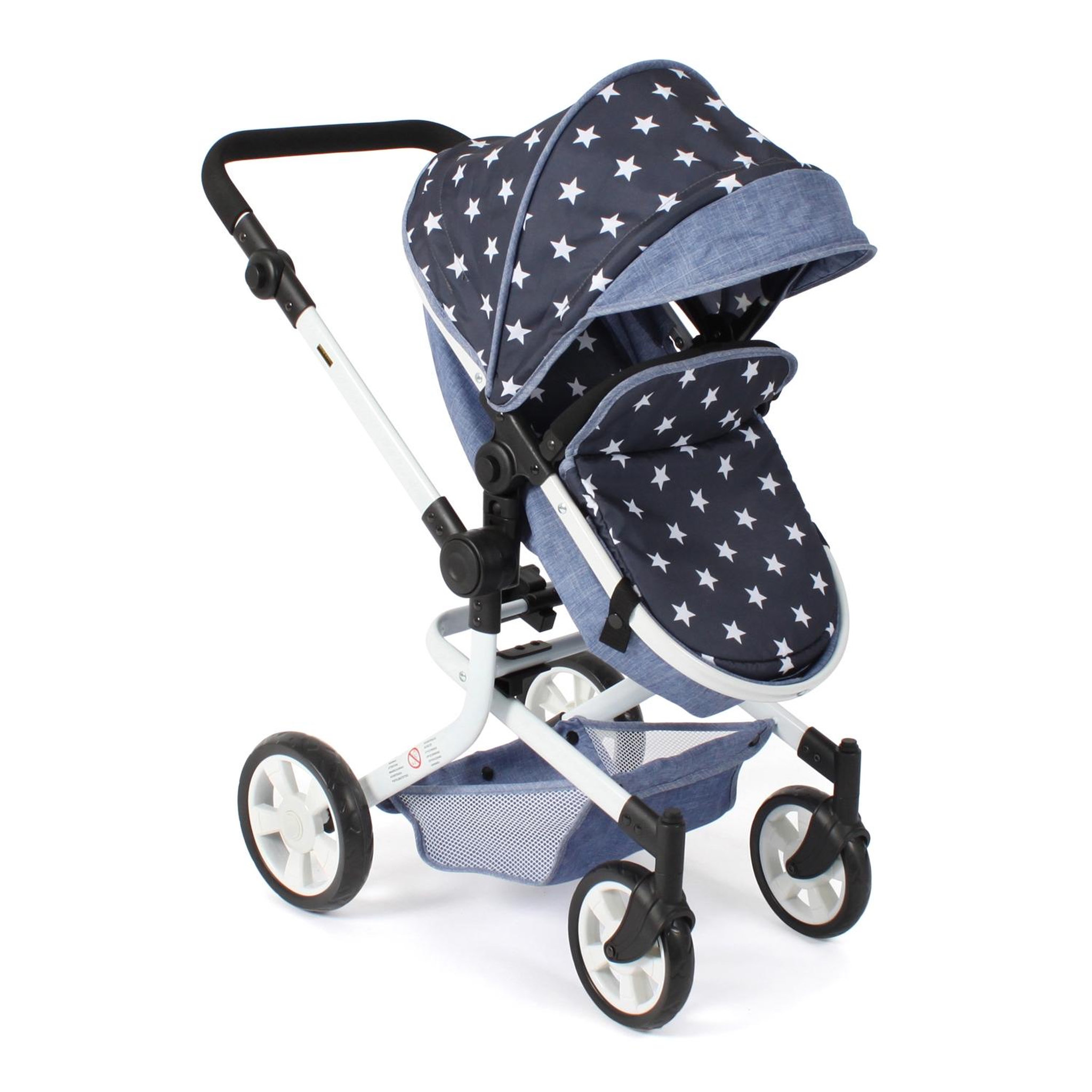 Voir la diapositive 5 : BAYER CHIC 2000 Poussette pour poupée combinée 2 en 1 Mika Bleu marine avec étoiles