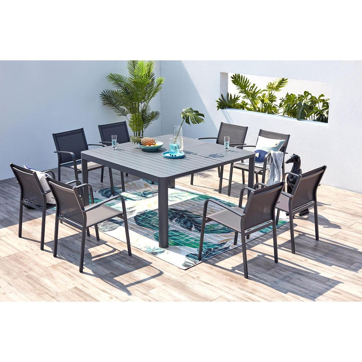 CONCEPT USINE Salon de jardin aluminum 8 places FLORENCIA