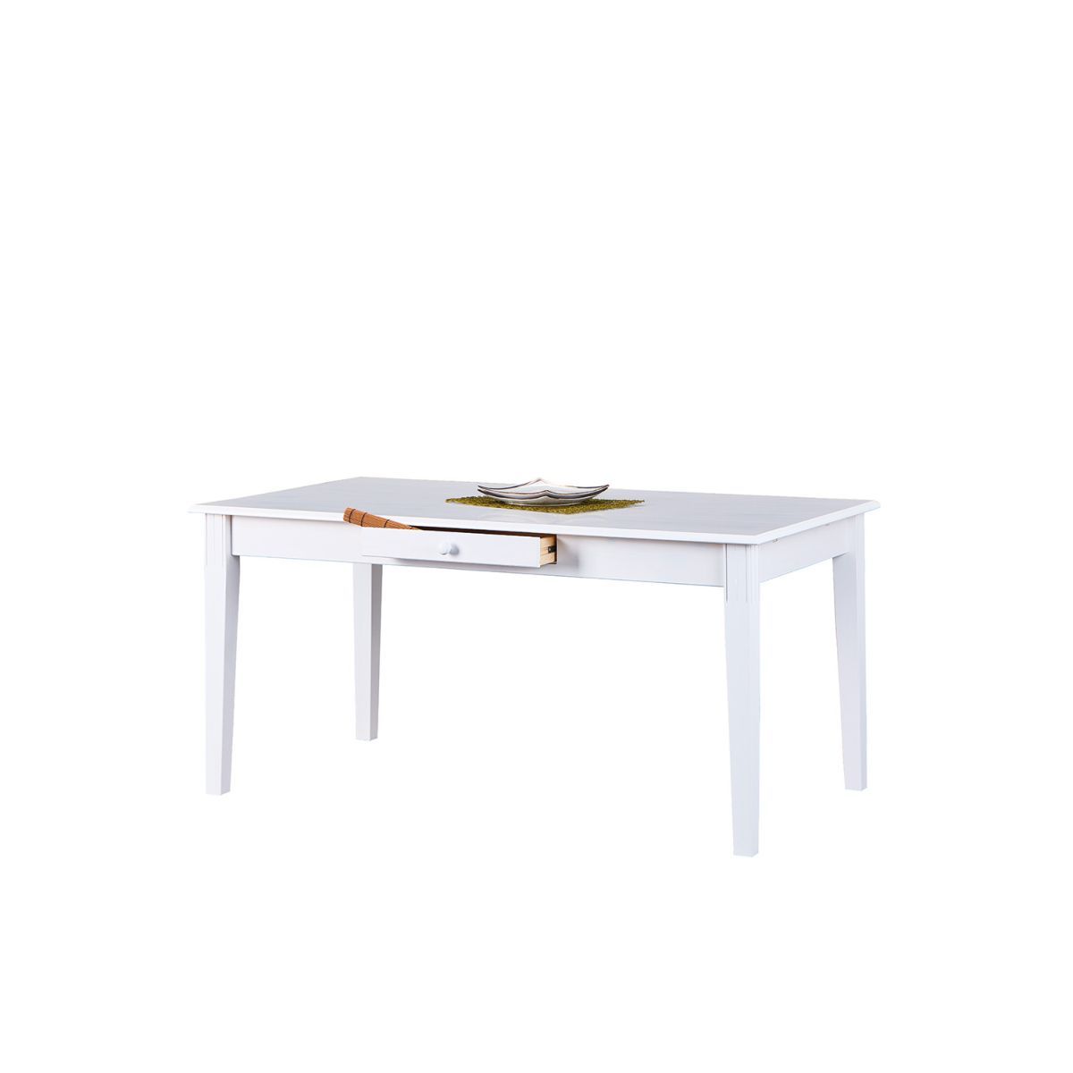 Table de séjour salle à manger bois massif L160cm 1 tiroir KAMPEN