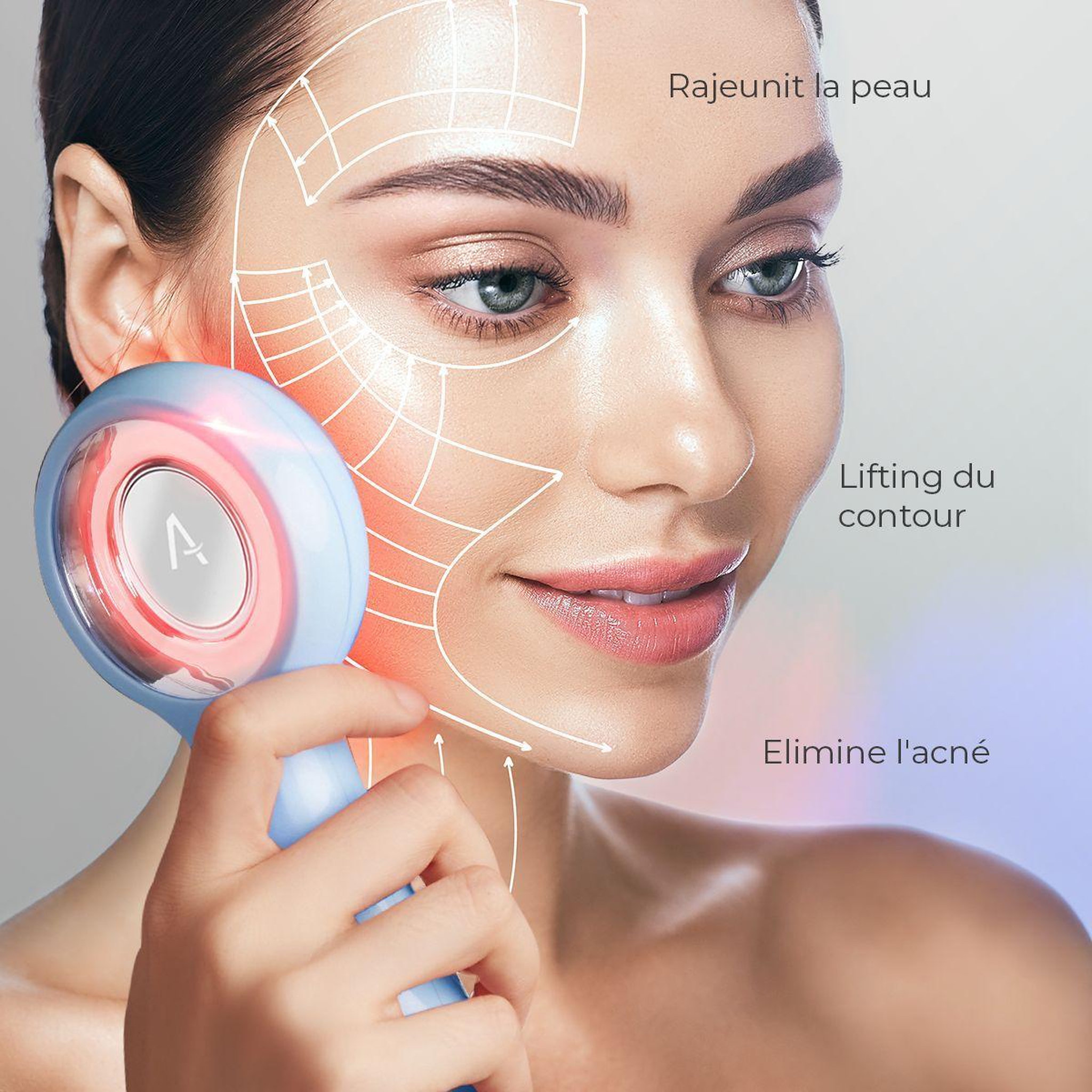 Voir la diapositive 2 : ADURO Appareil anti-imperfections Palm HD-03AL visage et corps