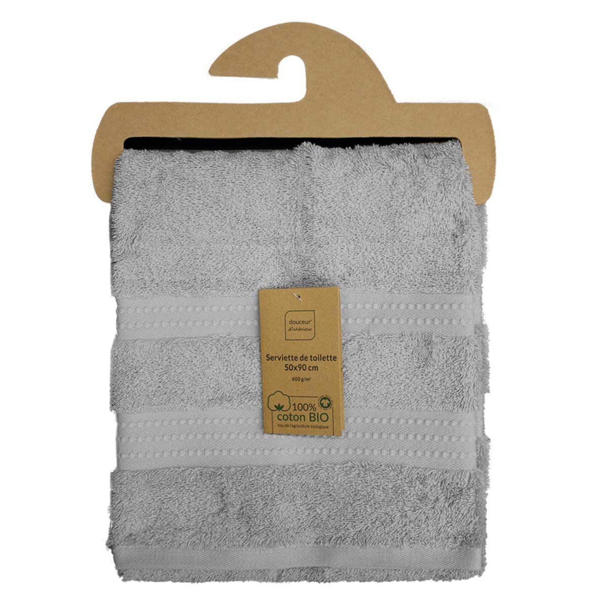Voir la diapositive 6 : Douceur d'Intérieur Serviette de toilette  excellence  50x90cm gris