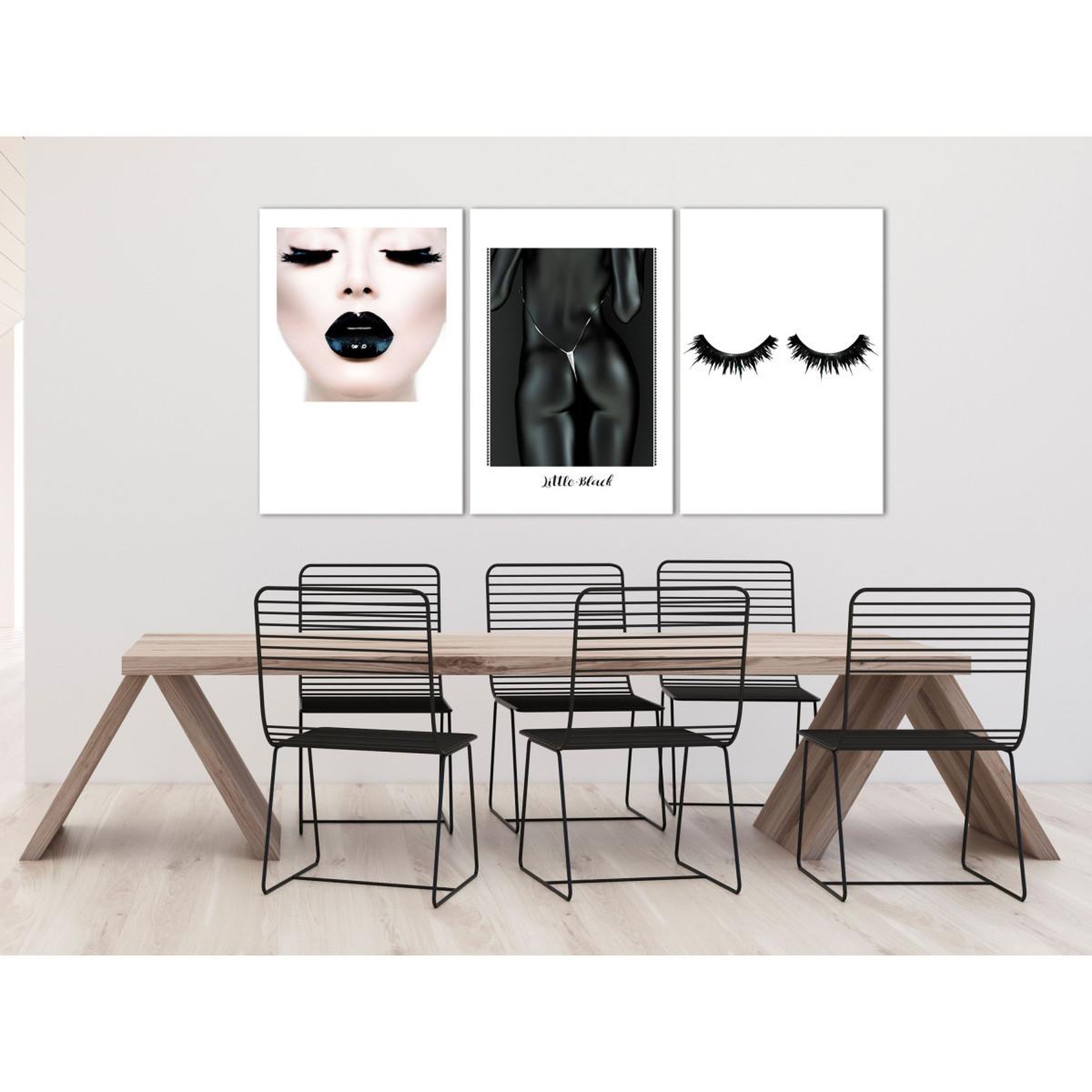 Voir la diapositive 2 : Paris Prix Tableau imprimé  power of femininity 3 panneaux  60x120cm