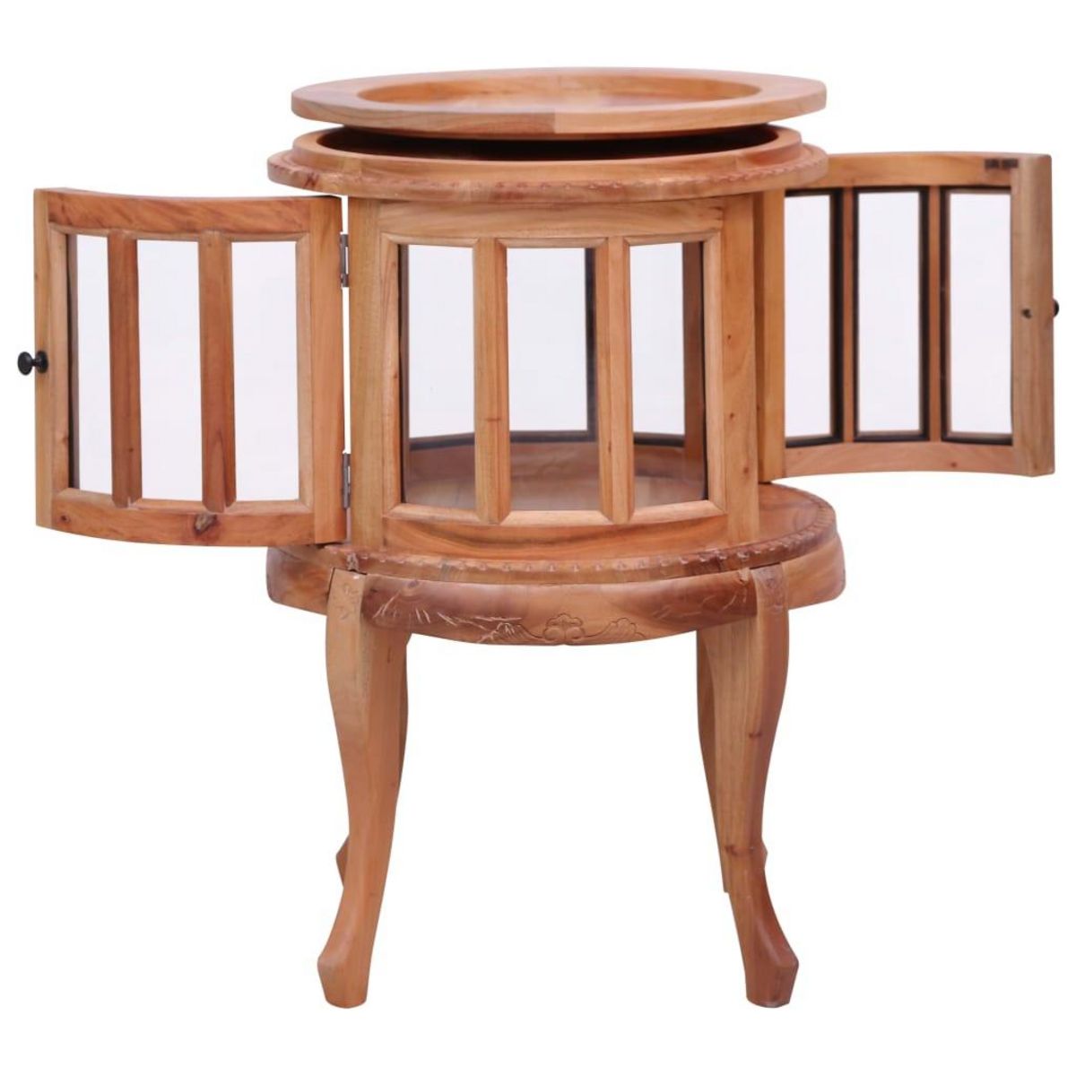 VIDAXL Armoire de vitrine Naturel 50x50x76 cm Bois d'acajou massif