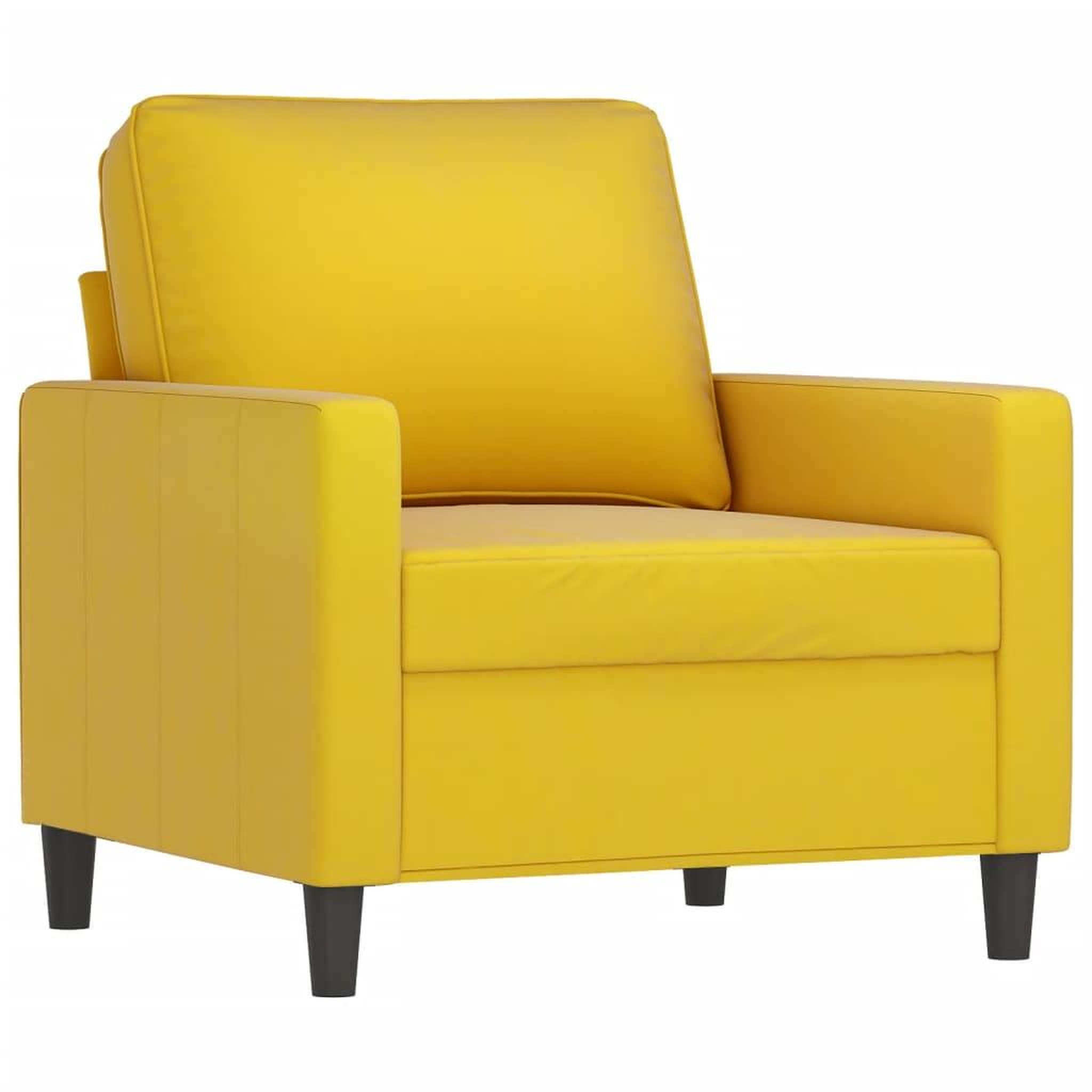 Voir la diapositive 3 : VIDAXL Ensemble de canapes 3 pcs avec coussins Jaune Velours