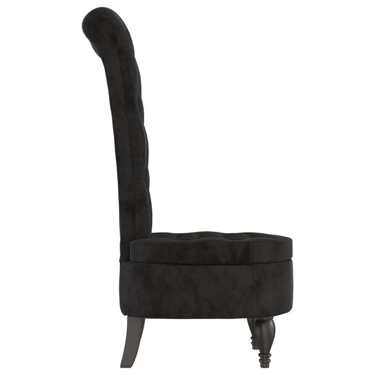 VIDAXL Chaise a dossier haut noir velours conception de bouton