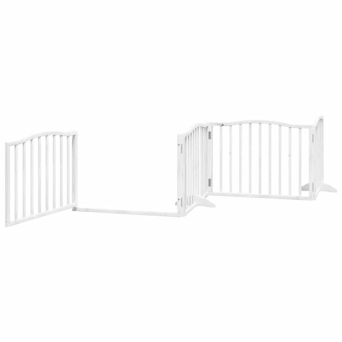 VIDAXL Barriere pour chien porte pliable 8panneaux blanc bois peuplier
